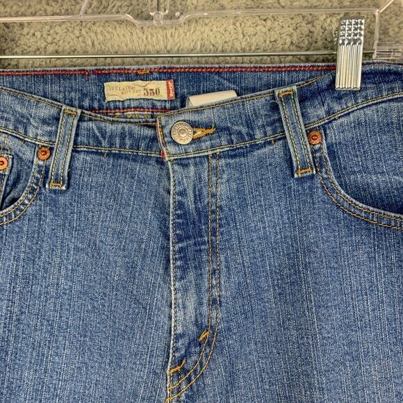 Levis 550 Jeans Womens 20 Short Blue Relaxed Bootcut Denim Western Stretch 36x29 - Picture 4 of 16